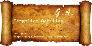 Gergelics Achilles névjegykártya